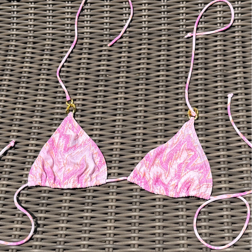 Shoshanna Pink and Gold Bikini Top - Size B/C